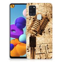 Samsung Galaxy A21s | Siliconen hoesje | met foto Bladmuziek