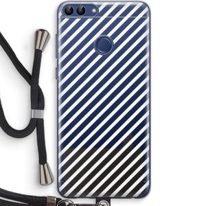 Strepen zwart-wit: Huawei P Smart (2018) Transparant Hoesje met koord