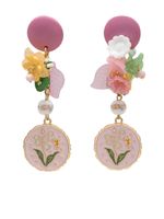 Amir Slama boucles d'oreilles pendantes à fleurs - Multicolore - thumbnail