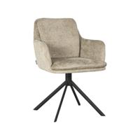 LABEL51 Eetkamerstoel Joy - Beige - Elegance - Zwart Metalen Frame