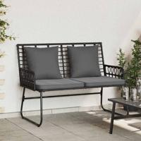 Tuinbank Zwart en Anthraciet poly rattan