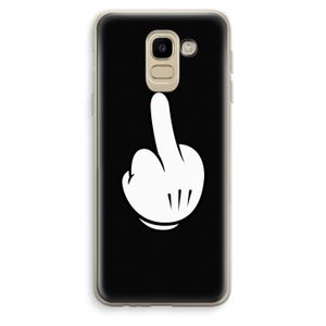 Middle finger black: Samsung Galaxy J6 (2018) Transparant Hoesje