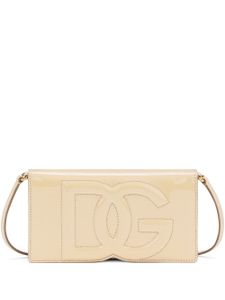 Dolce & Gabbana mini sac en cuir à fini verni - Tons neutres