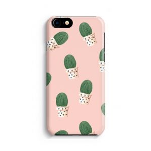 Cactusprint roze: iPhone 8 Volledig Geprint Hoesje