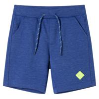 Kindershorts met trekkoord 104 gemleerd blauw