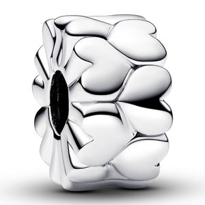 Pandora 792828C00 Bedel Clip-Stopper Heart Pattern zilver