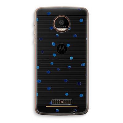 Blauwe stippen: Motorola Moto Z Force Transparant Hoesje