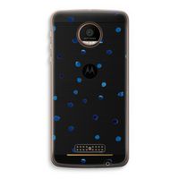 Blauwe stippen: Motorola Moto Z Force Transparant Hoesje