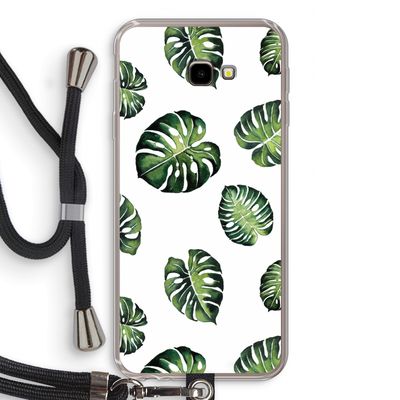 Tropische bladeren: Samsung Galaxy J4 Plus Transparant Hoesje met koord