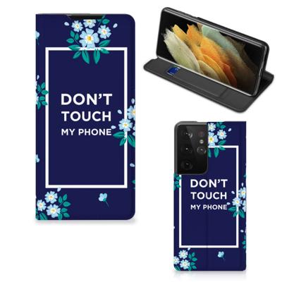 Samsung Galaxy S21 Ultra Design Case Flowers Blue DTMP Samsung Galaxy S21 Ultra Design Case Flowers Blue DTMP