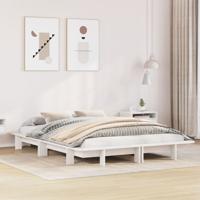 Bedframe zonder matras massief grenenhout wit 135x190 cm