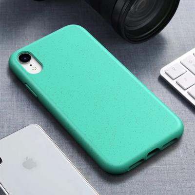 Starry Series schokbestendig stro materiaal + TPU beschermhoes voor iPhone XR (groen)
