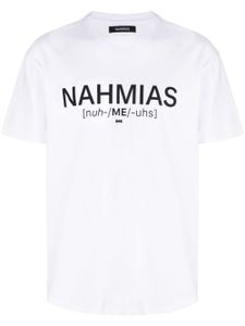 Nahmias t-shirt en coton à logo imprimé - Blanc