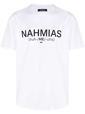 Nahmias t-shirt en coton à logo imprimé - Blanc