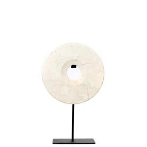 Bazar Bizar Decoratie Marmeren Disc Marmer, 35cm hoog - Wit