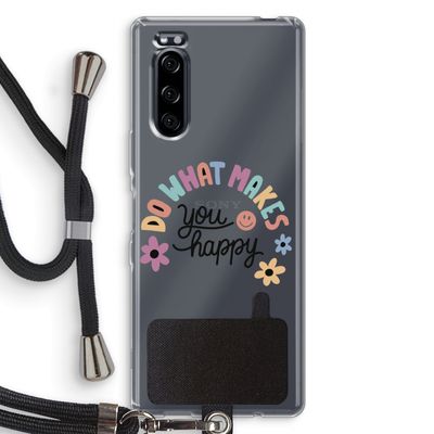 Happy days: Sony Xperia 5 Transparant Hoesje met koord