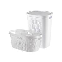 Curver Infinity Recycled Wasmand 60L + Wasmand 40L - Wit - thumbnail