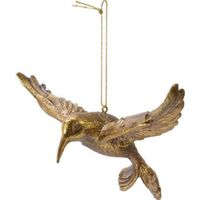 1x Kerstboomhangers gouden kolibrie vogels 13 cm kerstversiering - thumbnail