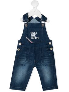 Diesel Kids salopette à slogan imprimé - Bleu