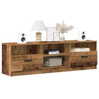 Tv-meubel 150x33,5x45 cm bewerkt hout oud houtkleurig Tv-meubel 150x33,5x45 cm bewerkt hout oud houtkleurig