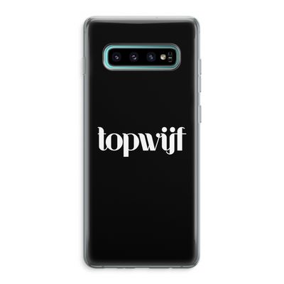 Topwijf Zwart: Samsung Galaxy S10 Plus Transparant Hoesje