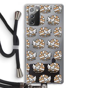 Slapende poes: Samsung Galaxy Note 20 / Note 20 5G Transparant Hoesje met koord