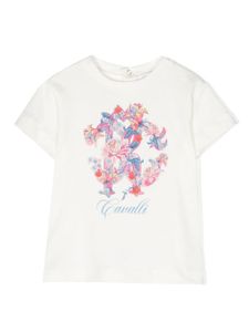 Roberto Cavalli Junior t-shirt en coton à logo imprimé - Blanc