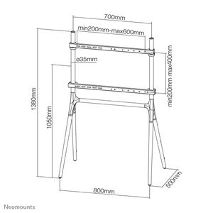 Neomounts NM-M1000WHITE vloerstatief voor flatscreen