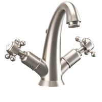 Crosswater Belgravia Wastafelkraan - kruisgreep - hoge uitloop - pop-up waste - geborsteld nikkel BL112DPL Crosswater Belgravia Wastafelkraan - kruisgreep - hoge uitloop - pop-up waste - geborsteld nikkel BL112DPL