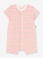 Baby sweater met korte pijpen van gestreepte badstof van PETIT BATEAU abrikoos Baby sweater met korte pijpen van gestreepte badstof van PETIT BATEAU abrikoos