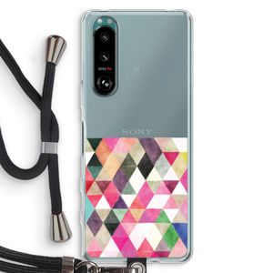 Gekleurde driehoekjes: Sony Xperia 5 III Transparant Hoesje met koord