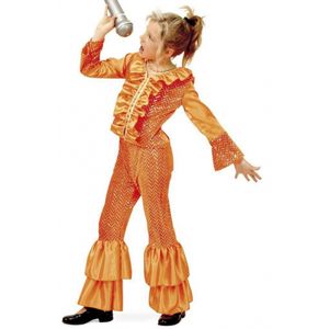Oranje disco verkleed kostuum meisjes