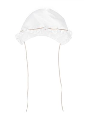 La Stupenderia chapeau volanté à fermeture nouée - Blanc