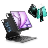 iPad Air 13" (M4) 2026 Bundle Rebound Magnetic Keyboard Case 360 & Screen Protectors - US Layout-Black