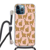 Alpacas: iPhone 12 Pro Max Transparant Hoesje met koord