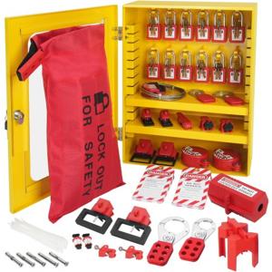 VEVOR elektrische vergrendeling Tagout-set, 59-delige beveiligingsvergrendeling Tagout-set met hangsloten, grendels, tags, kabelbinders, stekkerslot, stroomonderbrekervergrendelingen