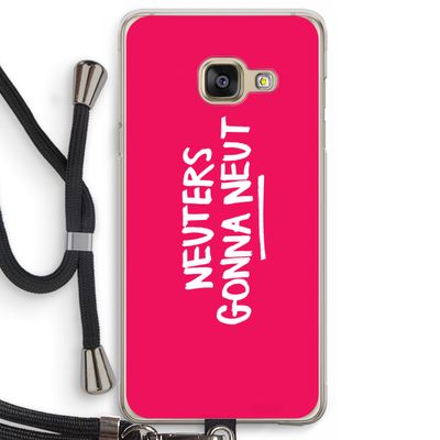 Neuters (roze): Samsung Galaxy A3 (2016) Transparant Hoesje met koord