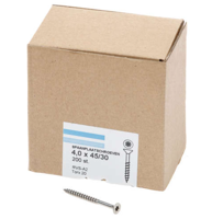 Hoenderdaal Fasteners Hoenderdaal spaanplaatschroef rvs-a2 platkop deeldraad torx tx20 4.0x45/30 | 200 stuks - 0206.30.25801