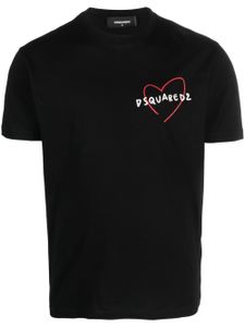 DSQUARED2 t-shirt à logo cœur imprimé - Noir