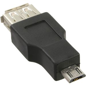 InLine 31604 tussenstuk voor kabels USB Micro-B USB A Zwart