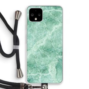 Groen marmer: Pixel 4 Transparant Hoesje met koord