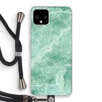 Groen marmer: Pixel 4 Transparant Hoesje met koord