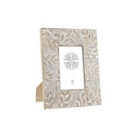 Fotolijsten DKD Home Decor Wit Natuurlijk Kristal Mangohout Indiaas 20 x 1,3 x 25 cm