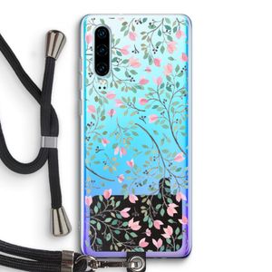 Sierlijke bloemen: Huawei P30 Transparant Hoesje met koord