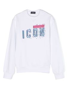 DSQUARED2 KIDS sweat en coton à imprimé Icon - Blanc