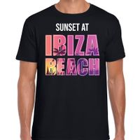 Sunset beach t-shirt / shirt Sunset at Ibiza Beach zwart voor heren