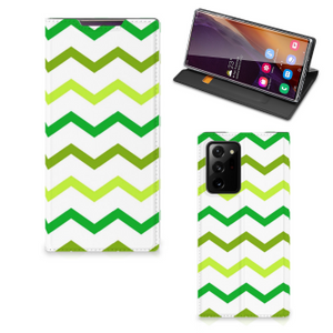 Samsung Galaxy Note 20 Ultra Hoesje met Magneet Zigzag Groen