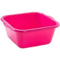 Kunststof teiltje/afwasbak vierkant 6 liter roze
