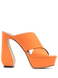 Si Rossi mules en cuir 135 mm à plateforme - Orange