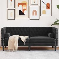 Chesterfieldbank Geruit Zwart 174 x 74.5 x 70.5 cm Fluweel